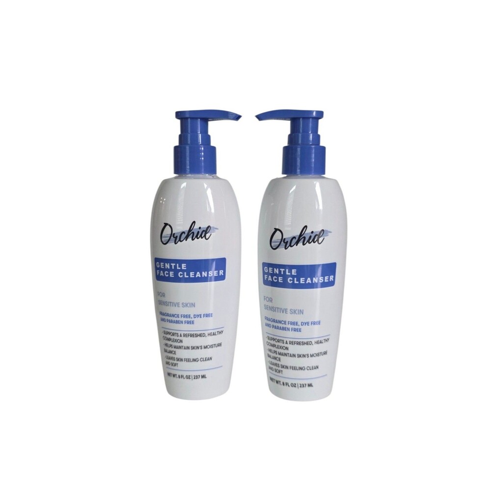 Orchid Gentle Face Cleanser For Sensitive Skin Fragrance Free 8fl.oz ~2pk